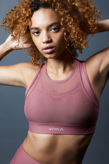 Brassière rose VIXXA femme sport, soutien confortable pour performance